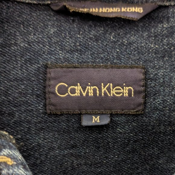 Calvin Klein Men's Blue Jean Trucker Jacket -- M - Picture 3 of 4